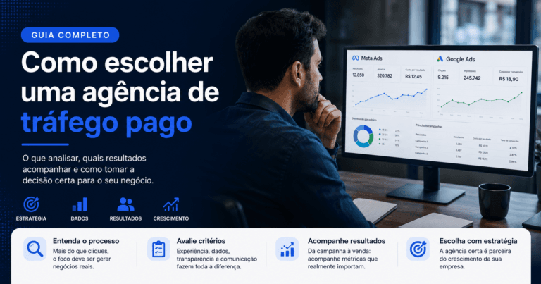 Gestor de tráfego analisando desempenho de campanhas